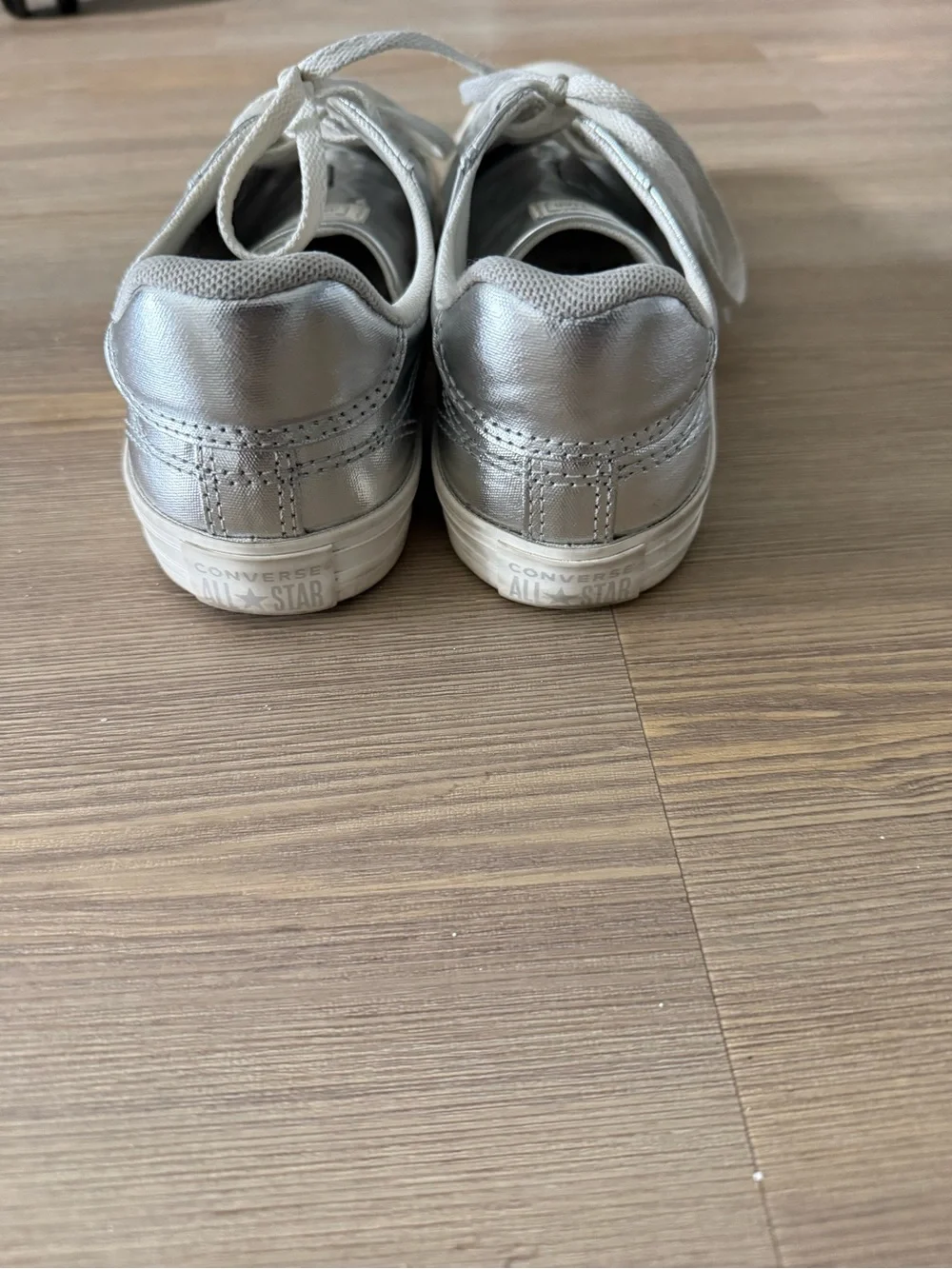 Converse silver sneakers